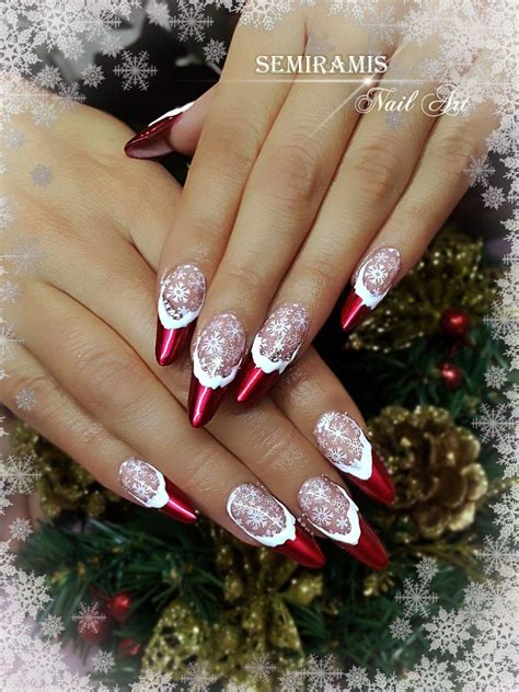 christmas nails chrome|christmas french tip nails.